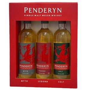 Penderyn Single Malt Welsh Whisky, 3 Dragon Gift Pack