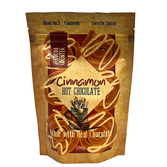 the cocoa counter cinnamo hot chocolate